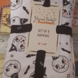 Johanna Parker Halloween Laughing Luna Moon Cloth Napkins Set Of 8